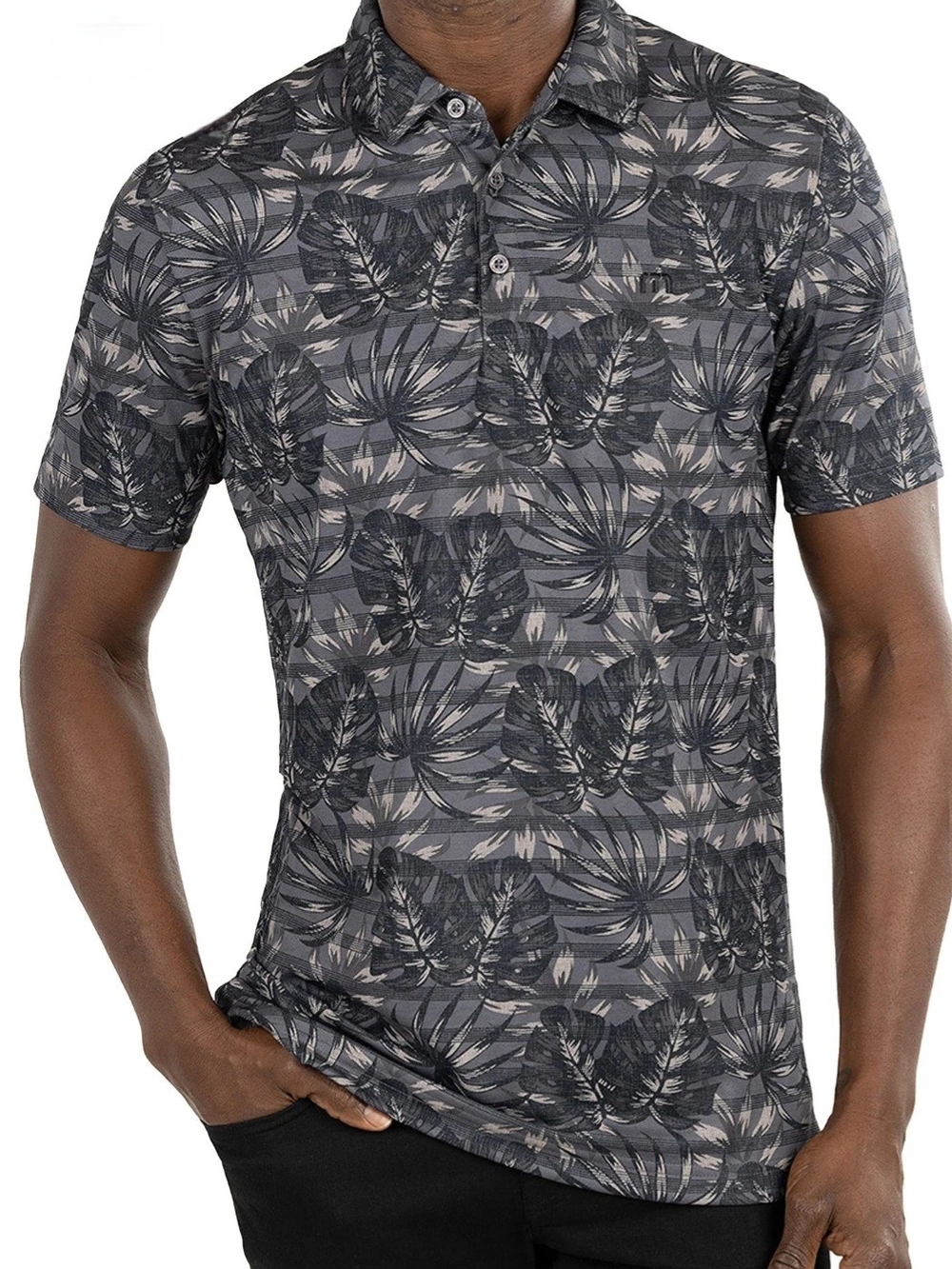 TravisMathew Men's Floral Short Sleeve Polo Size Medium. Resortwear, Tropical